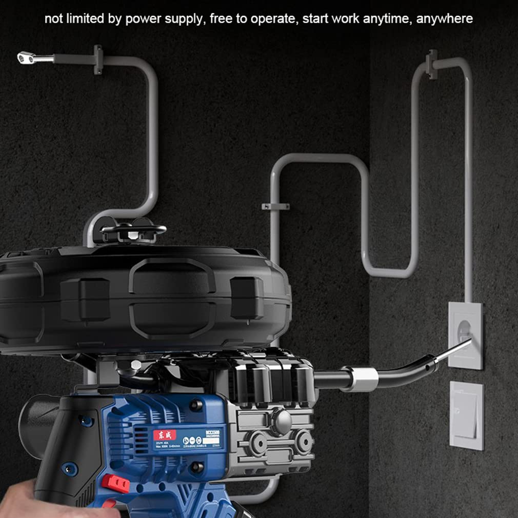 Macchina per infilare i cavi elettrici, macchina per infilare i cavi elettrici da parete completamente automatica da 800 W, velocità di cablaggio di 40 m/min, trazione di 600 Nm, con 2 batterie da 2