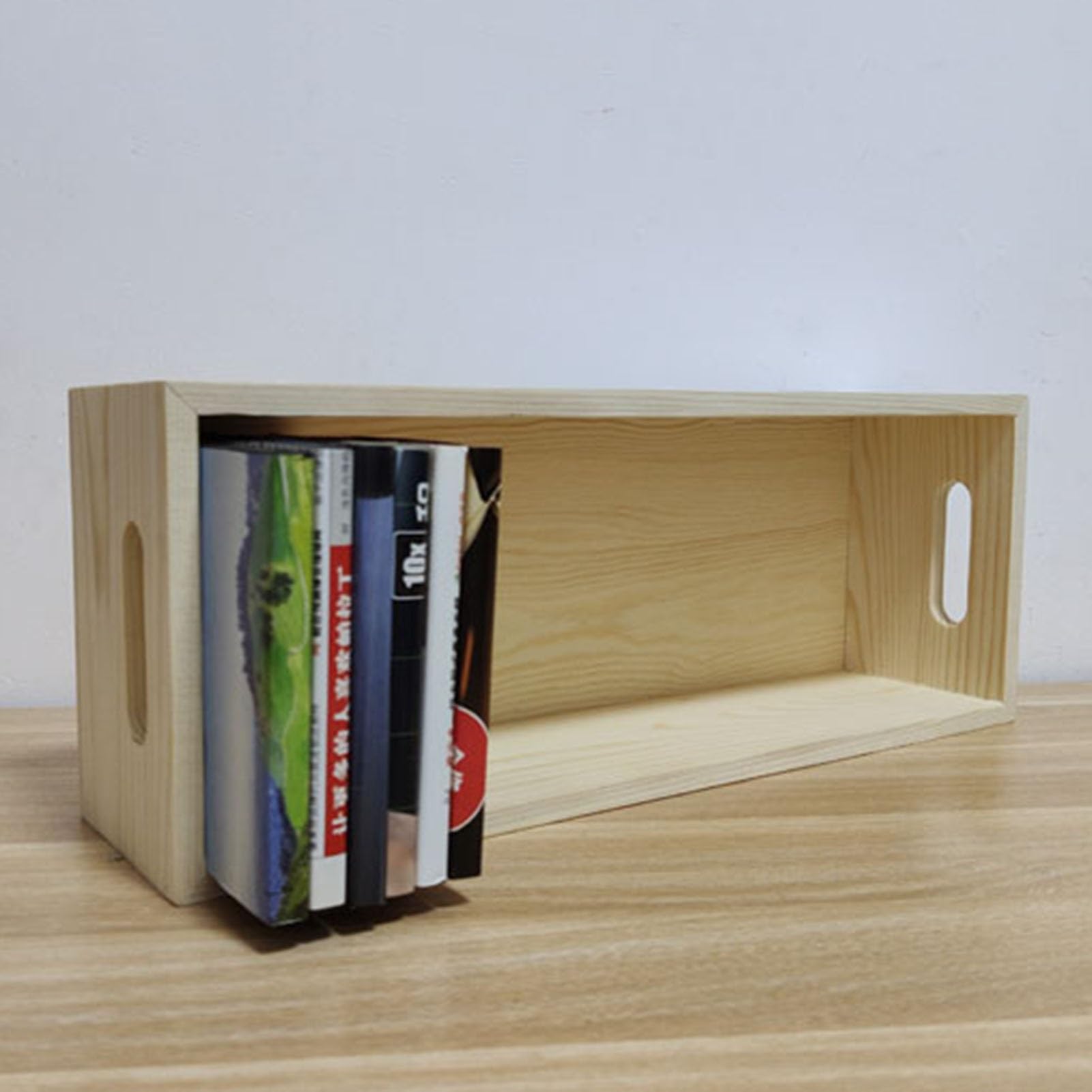 Pudełko do przechowywania płyt CD z naturalnego drewna sosnowego, stojak na płyty DVD i gry – duża pojemność na 30–35 etui na klejnoty CD, stylowy uchwyt do kolekcji, 40 x 15 x 10 cm