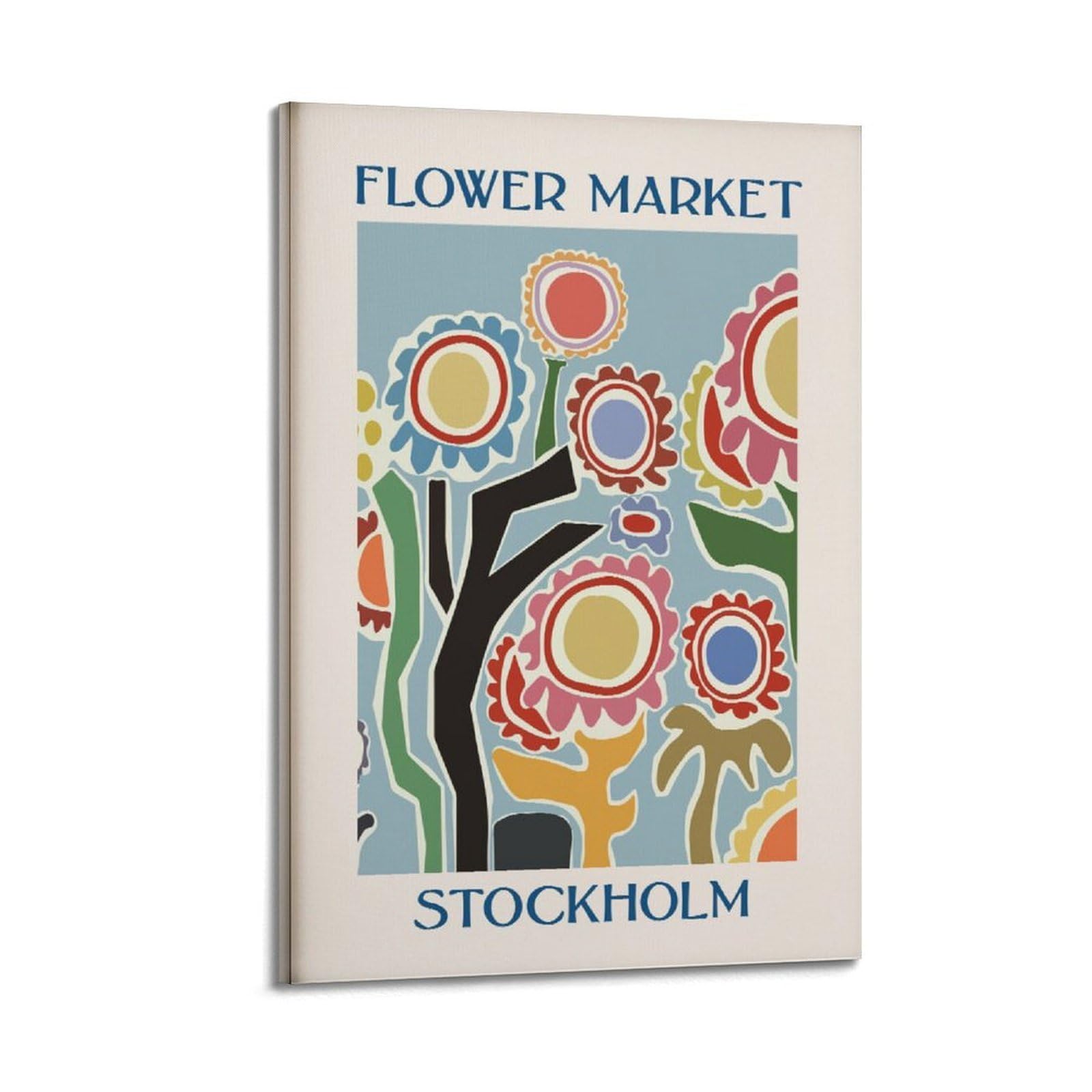 xiaoxiaoshen Flower Market Stockholm Colorful Floral Canvas Poster Wall Art Prints Room Aesthetic Murals Bedroom And Living Decorations 24x36inch(60x90cm)