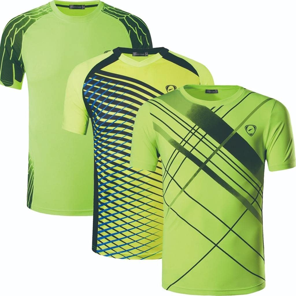 3 Pack Men's Activewear T-Shirt Sport Tee Shirt Athletic Running Gym Workout Tshirt Golf Tennis Tops Quick Dry LSL133