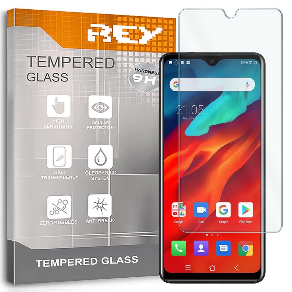 REY 2er Pack Displayschutzfolien Für BLACKVIEW A60 / A60 Pro – Gehärtetes Glas 9H+, Fettabweisend, Blasenfreie Montage