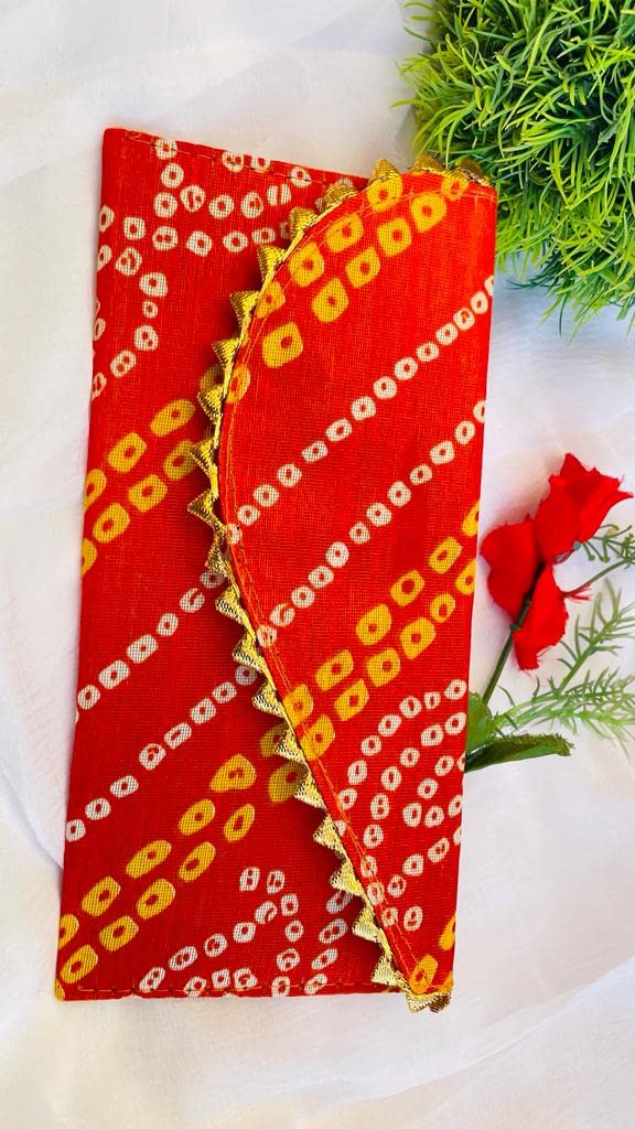 RDK SON'S Women's Ethnic Bandhani Pattern Clutch Purse Bag, Indian Wedding Gift, Purse for Gifting, Potli for Party, Return Gifts, Shagun Pouches for Girls 2
