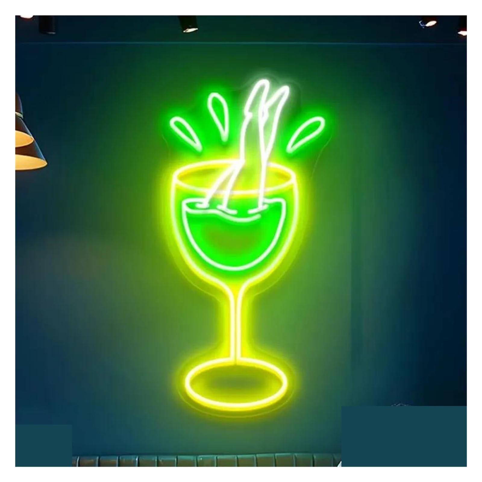 SHOUXI Sign Lamp Wine Bar Neon Sign Wall Decor, Cocktail Lounge for Home Bars, Pubs, Restaurant, Bar Aesthetic Decorative Lamps 45cmх23cm(B)