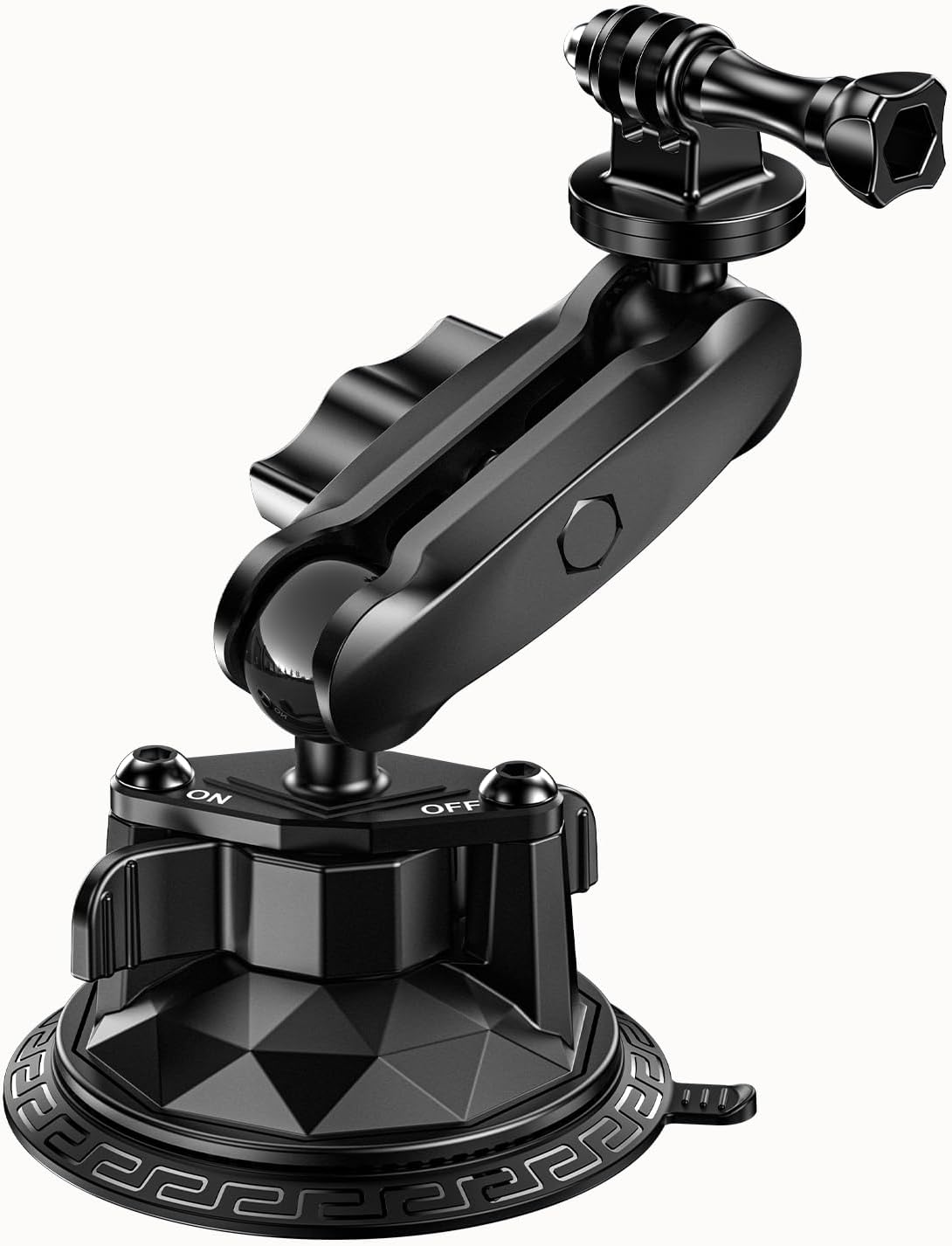 Camera Suction Cup Mount with Ball Head Magic Arm, Twist-Lock Composite Suction Cup Mount on Car Boat Windshield Window with 1/4"-20 Threaded for Action Camera/Camcorder/Phone Holder