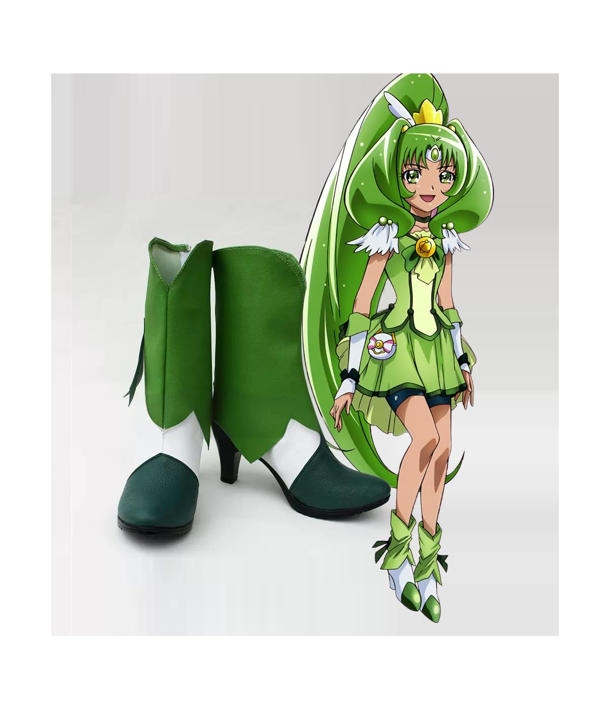 Smile Precure! Cure March Cosplay Costume Clothes, Role Playing Birthdays Gift, Costume Adult Halloween uniform for Women and Men(shoes)