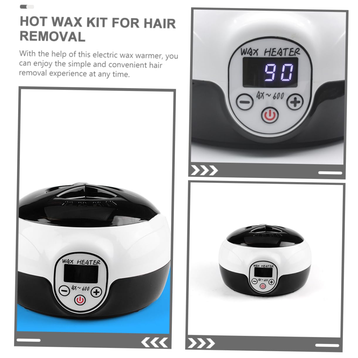 Scaldacera Elettrico per Ceretta 145w in Abs e Pp, Nero | Uso Domestico e Spa, Potenza 145w, Finitura Contemporanea, Formato Compatto per Scioglimento