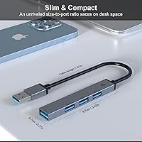 Vista 7 de TOTU Concentrador USB, adaptador multipuerto USB, concentrador USB 3.0 de 4 puertos, divisor multiUSB ultrafino para laptop, Xbox, unidad flash