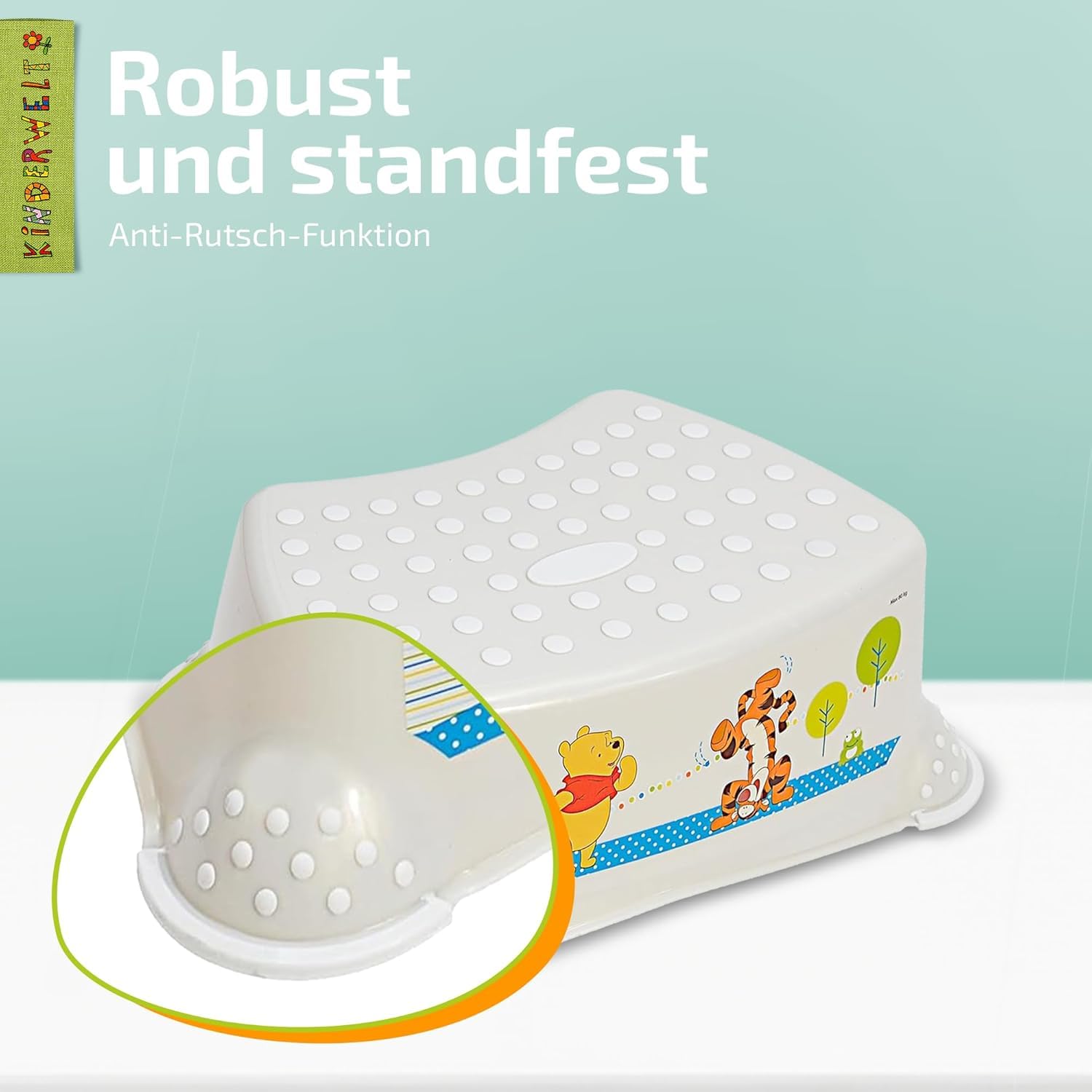 3er Set: Perla Premium Disney Winnie The Pooh Perla Blanco Kinder-Toilettensitz+Taburete Escalón+Orinal Reductor