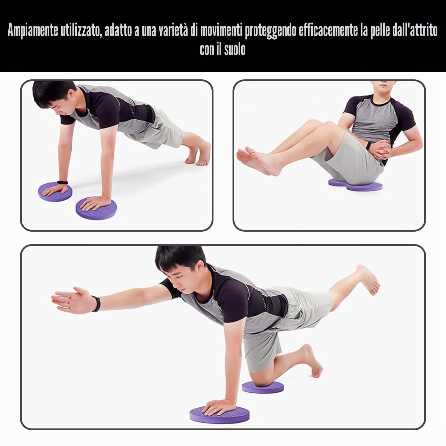 1 Paio di Ginocchiere da Yoga, Tappetino Antiscivolo per Esercizi di Ginnastica e Danza Sportiva (Viola Scuro)
