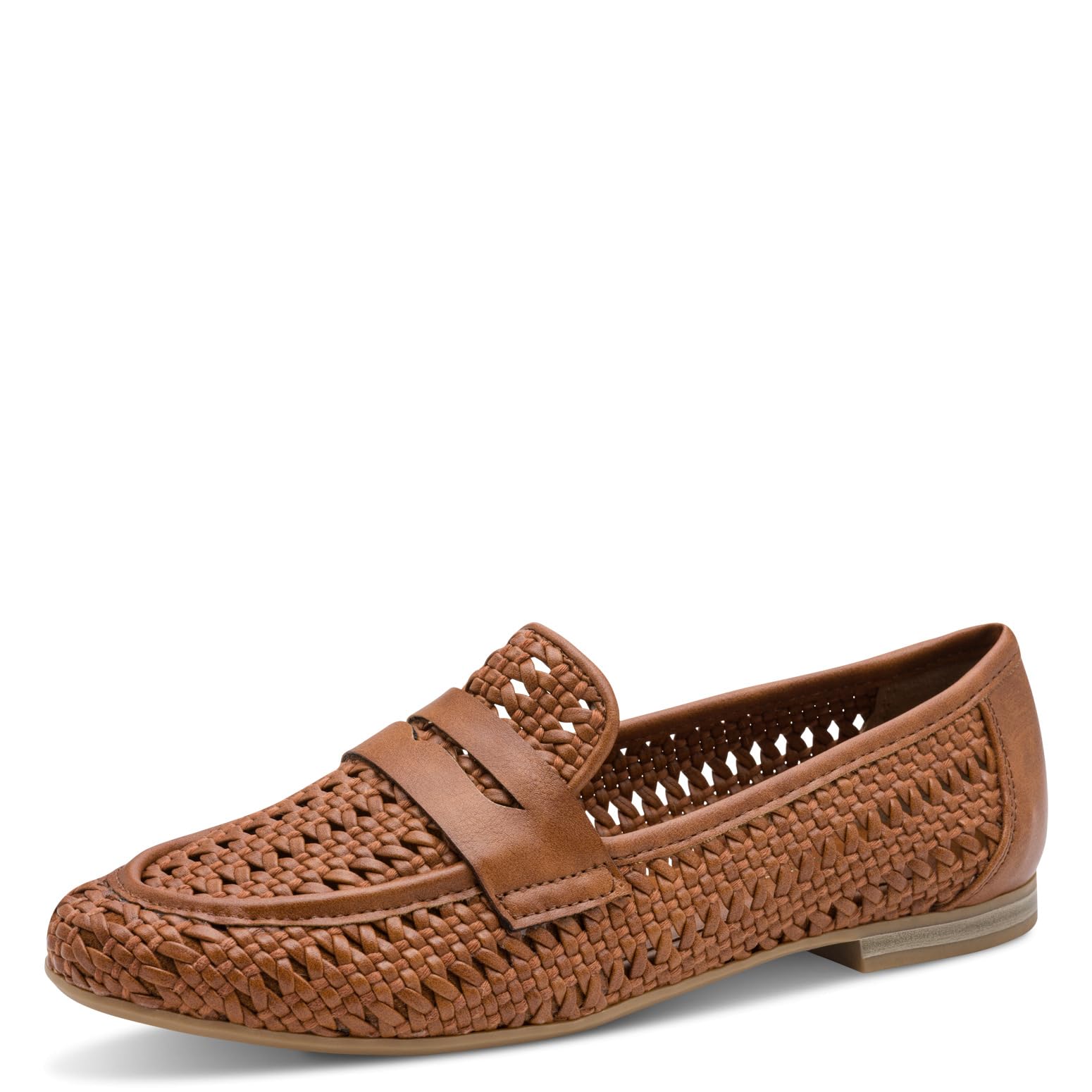 MARCO TOZZI Women's Loafers Soft Feel Me Footbed Soft Lining Simple, Brown (Cognac), 7.5 UK