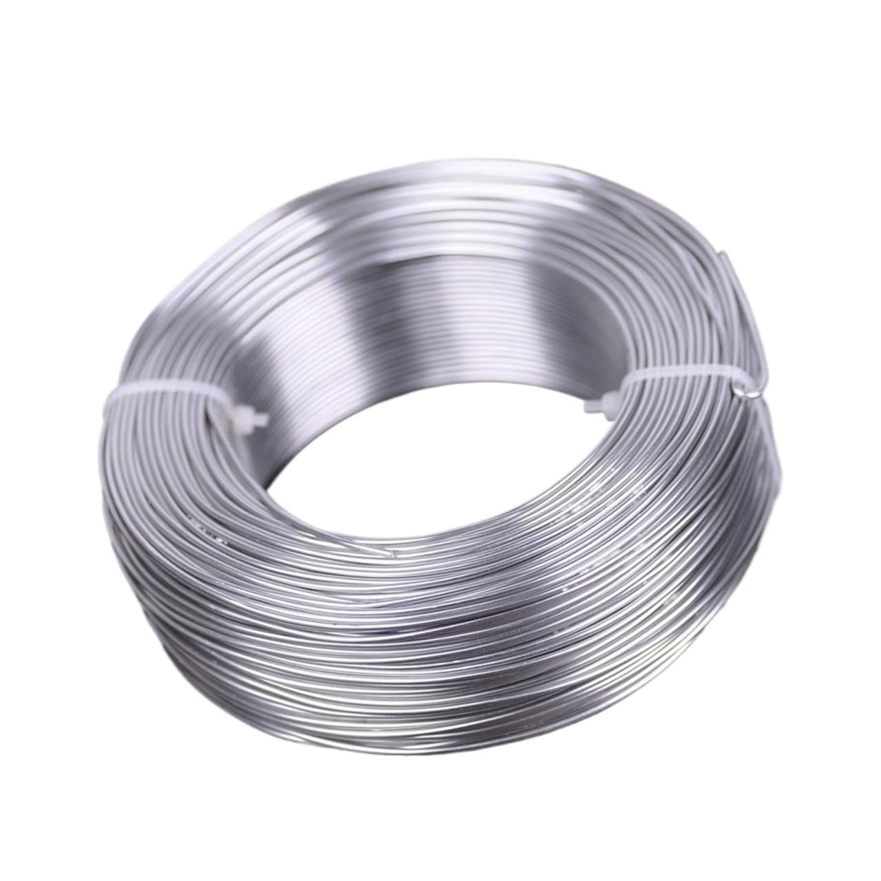 Alambre de Aluminio 1 rollo grande de 0,8mm/1mm/1,5mm/2mm/2,5mm/3mm alambre de aluminio for manualidades de Metal blando for fabricación de joyas DIY Alambre Aluminio (Color : Matte Silver Color, Si