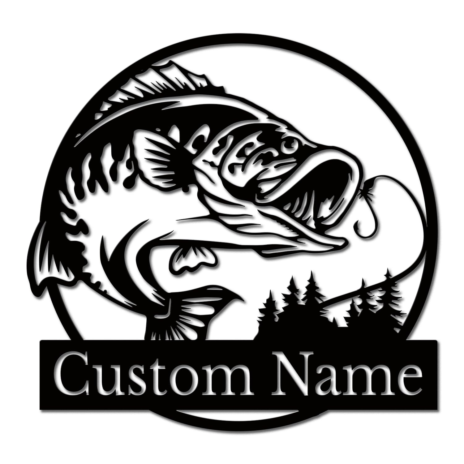 Personalized Custom Fishing Metal Wall Art,Man Cave Sign Fishing Lover Gift for Fisherman Metal Monogram, Address Numbers Signs(Style-2)