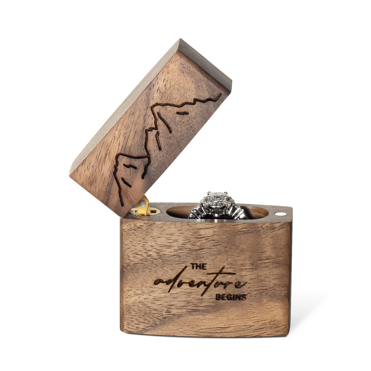 Boîte à bague fine en bois pour une demande de voyage inoubliable