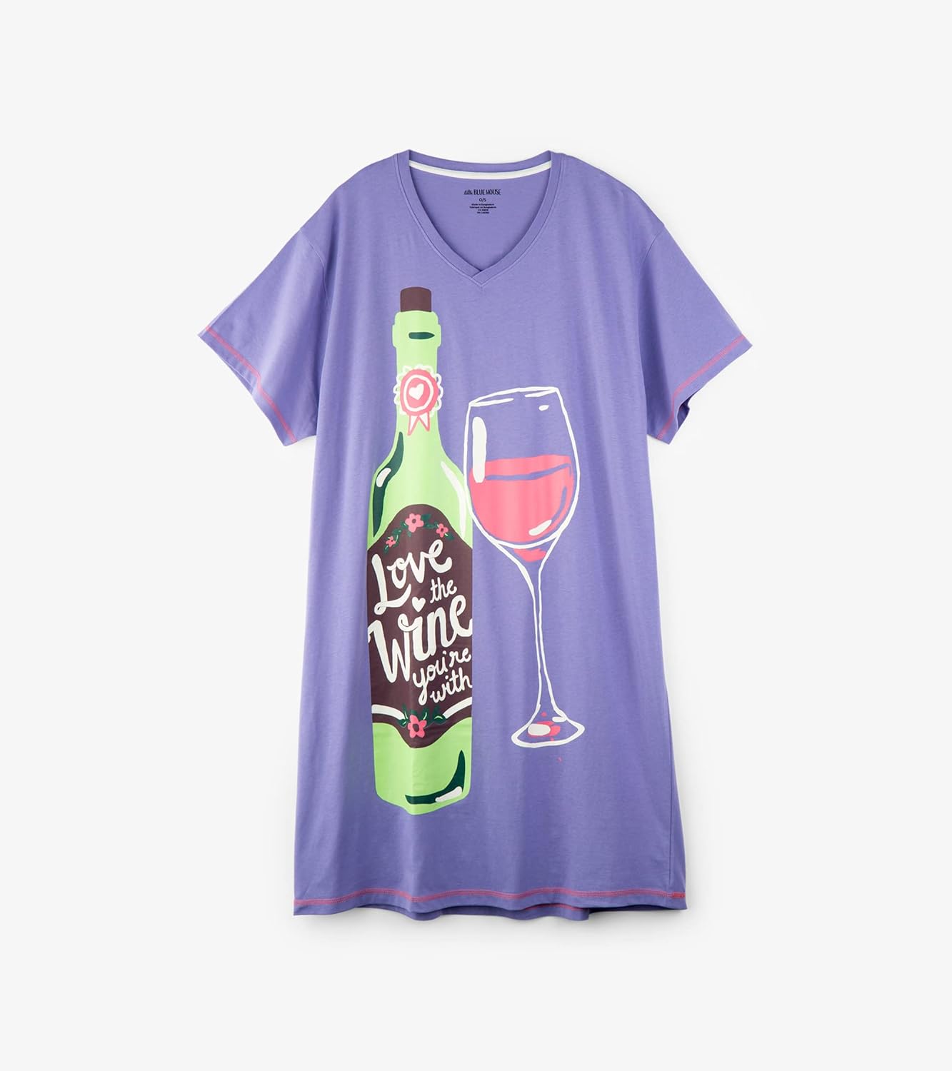 Little Blue House by Hatley Women's Happy Hour Sleepshirts, Love The Wine You're with, One Size at  Women’s Clothing store
