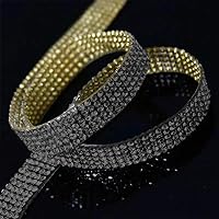 Vista 5 de 4 piezas de protectores de borde de puerta de coche con brillo, pegatinas de tira anticolisión para puerta lateral de auto con diamantes, cinta