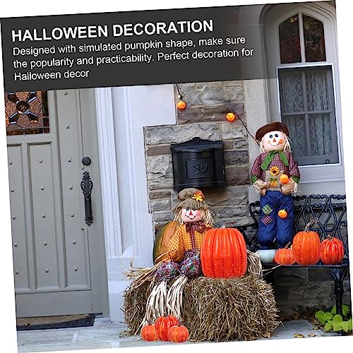 OUNONA 7pcs Pumpkin Model Ornaments Thanksgiving Ornament Large Pumpkin Portable Letters Stamp Farmhouse Pumpkins Yellow Squash Decor Halloween Pumpkin Model Foam Little Pumpkin Assorted