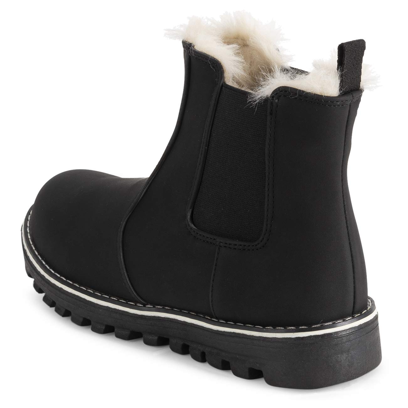 Polar Stivale Chelsea da donna in memory foam, in nabuk, impermeabile, in gomma, con suola cucita e foderata in pelliccia sintetica