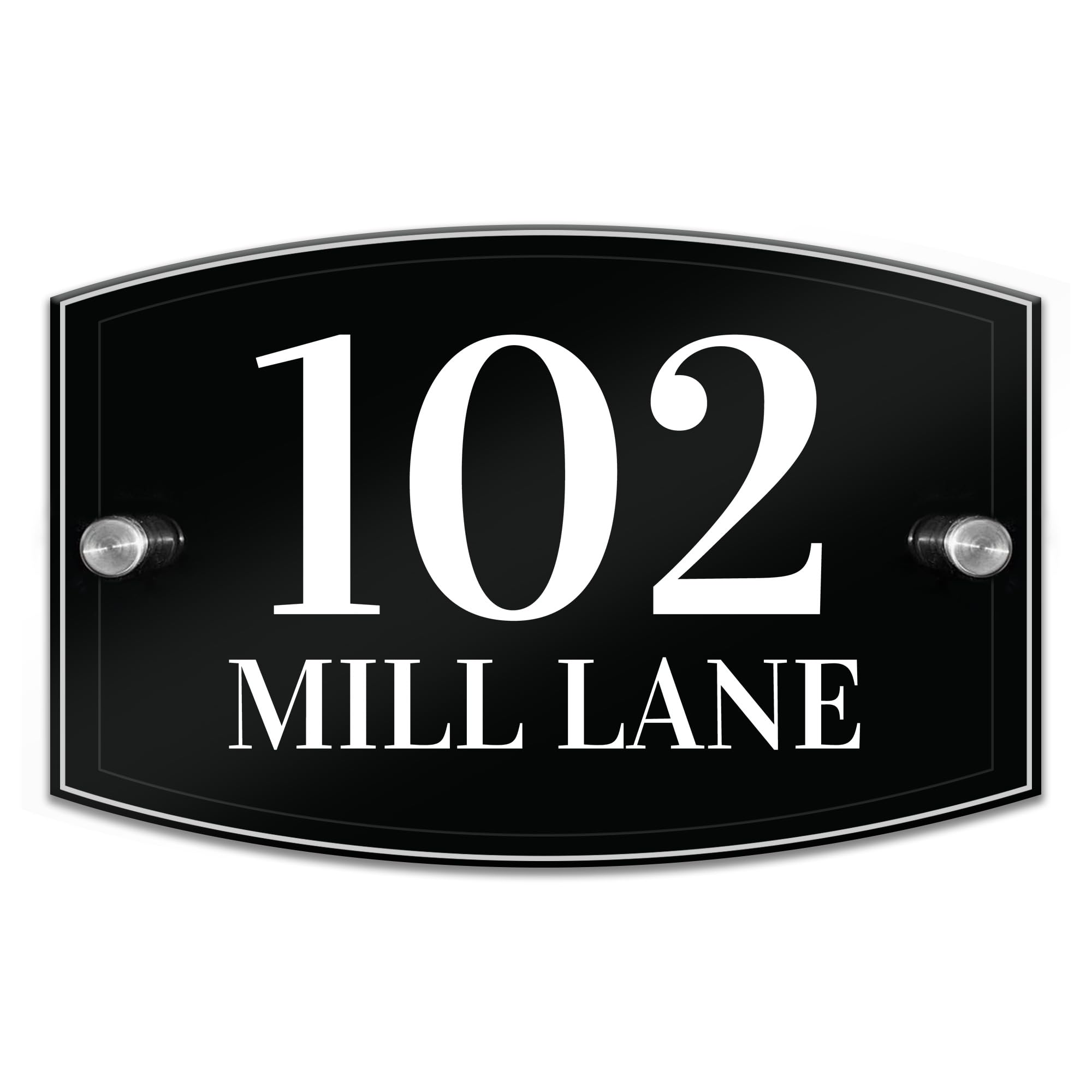 Red Ocean House Number Plaques, Door Numbers, Personalised Door Address Sign, Black Acrylic Door Sign, Custom House or Street Name, Wall Mounted Sign, Address Plaques