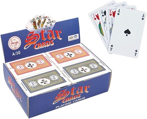 Miniatura 2 de Star Gold Series A30 - Juego de cartas multicolor, índice estándar de tamaño póker, 12 barajas de cartas, 6 azules y 6 rojas, para blackjack, grado