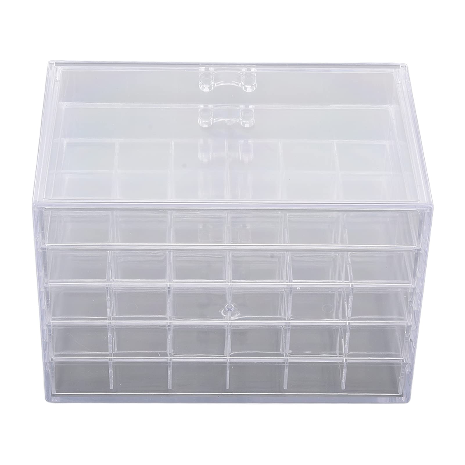 5 Layer Nail Art Storage Box | Crystal Clear Acrylic Organizer Ends Mess | Transparent Jewelry Box for Home/Bedroom/Vanity | Sturdy Drawer with Handle, Large Capacity