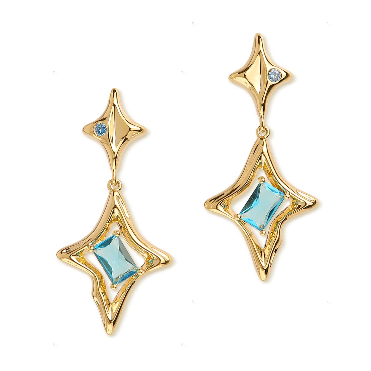 Sonateomber Star Drop Dangle Earrings for Women Trendy Unique Sparkly Rhinestone Stud Fashion Jewelry Gift