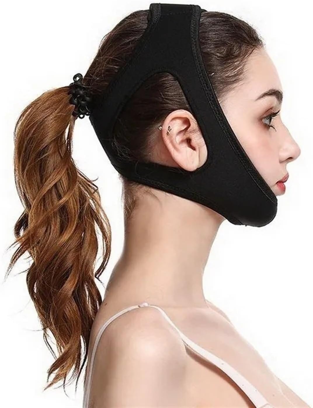 BSHHJIL BOKOU Anti Snoring Belt Triangular Chin Strap Mouth Guard Gifts for Women Men Better Breath Health Snore Stop Bandage Sleep Aid(Black)