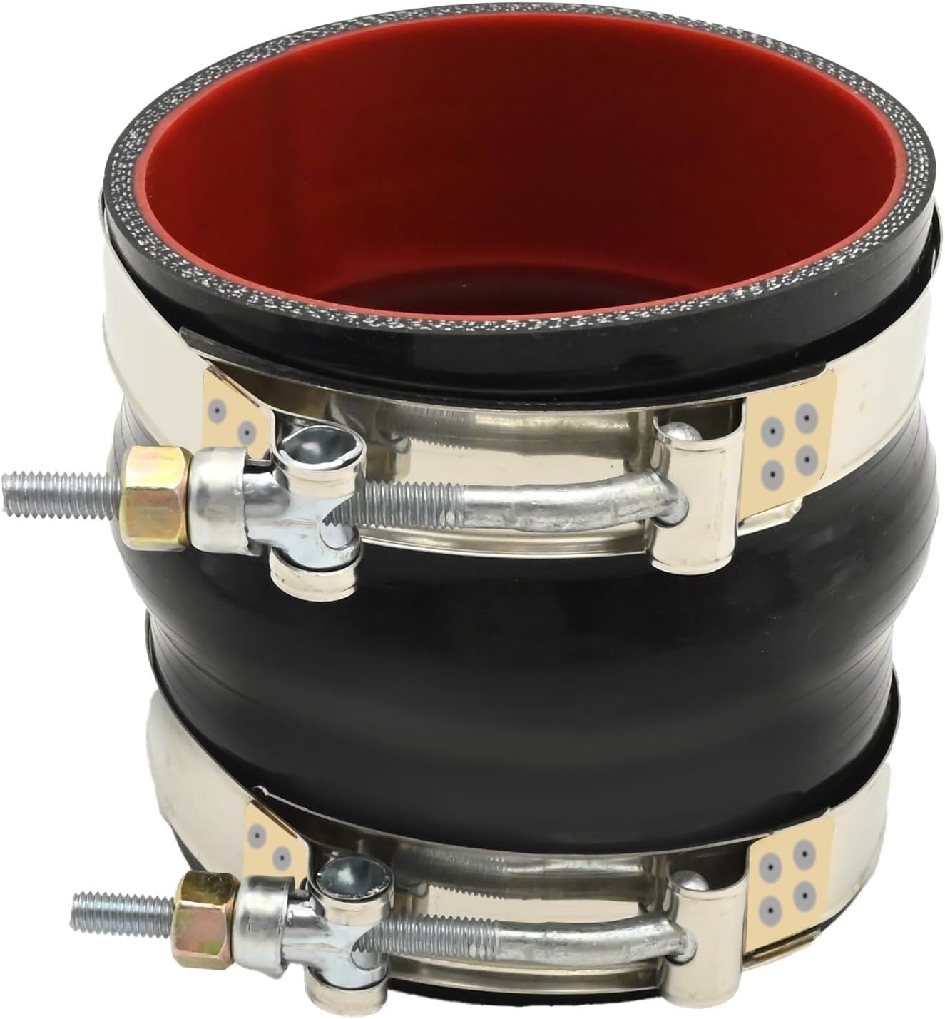 UOIENRT 4.0" ID Silicone Hump Hose Coupler, 4.0" Length High Temp 4-Ply Reinforced 5MM Wall Straight Hump Coupler with 2 Tension Heavy-Duty Clamp for Pipes Connecting