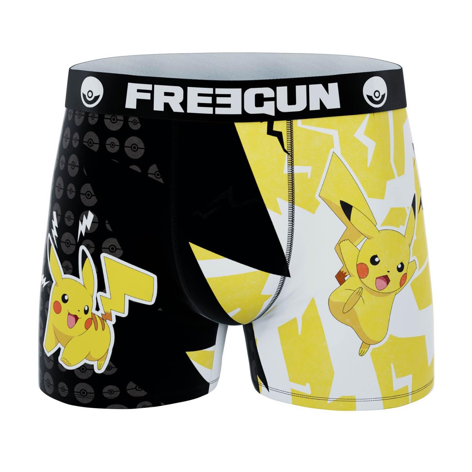 FREEGUNPokemon Men's Boxer Shorts (XL, Pikachu Eclair Fou), Crazy Lightning Pikachu, XL
