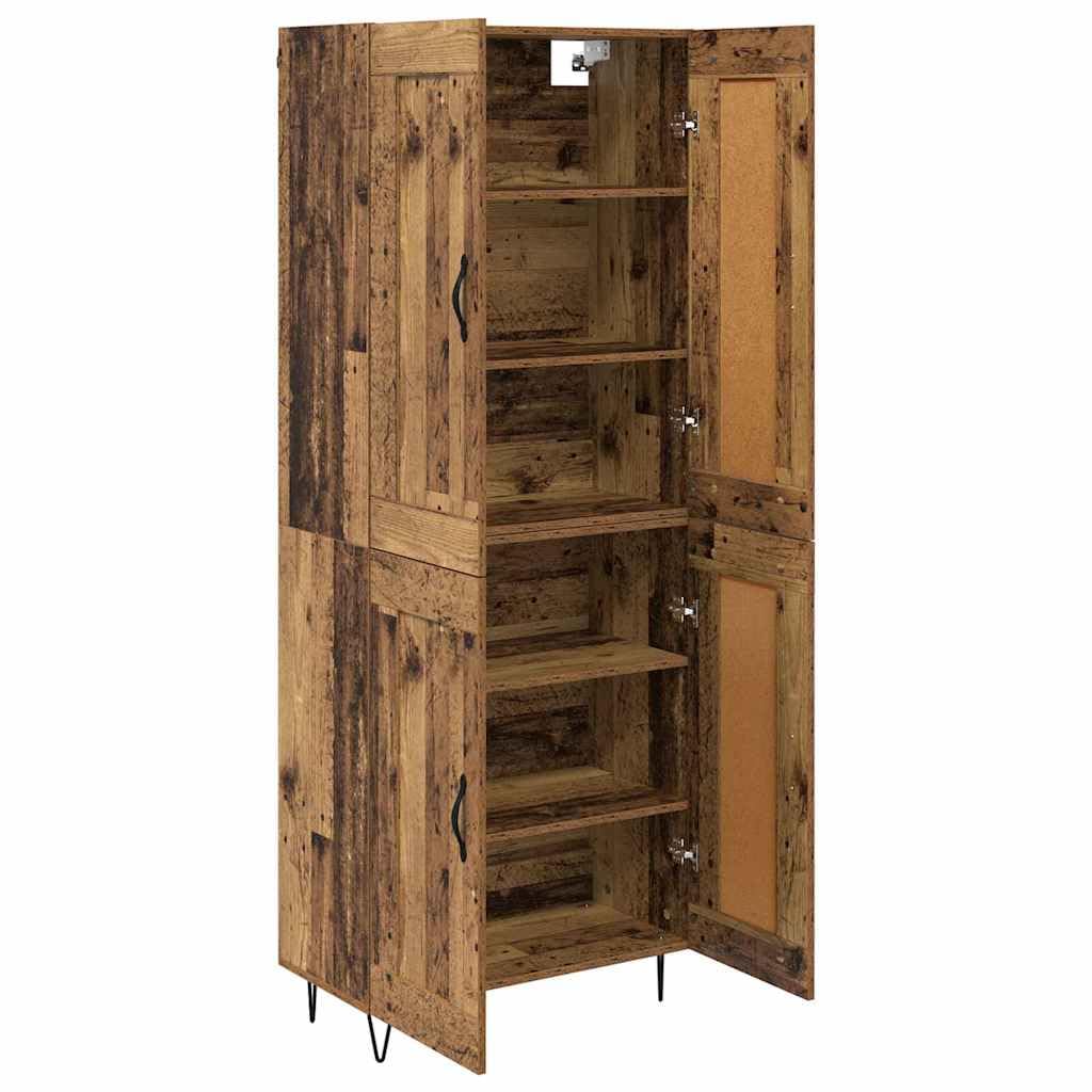 Armadio alto, effetto legno anticato, 69,5 x 34 x 180 cm, 2 pezzi