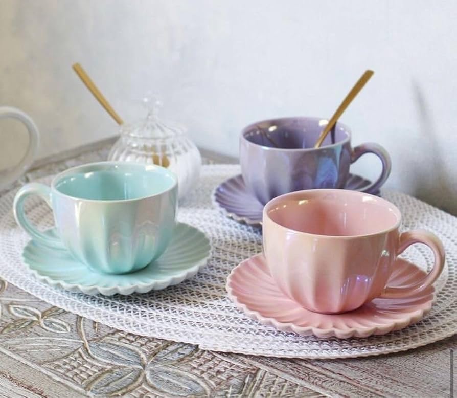 Amazon | カップ&ソーサー スリーピー シェル ティーカップ コーヒー