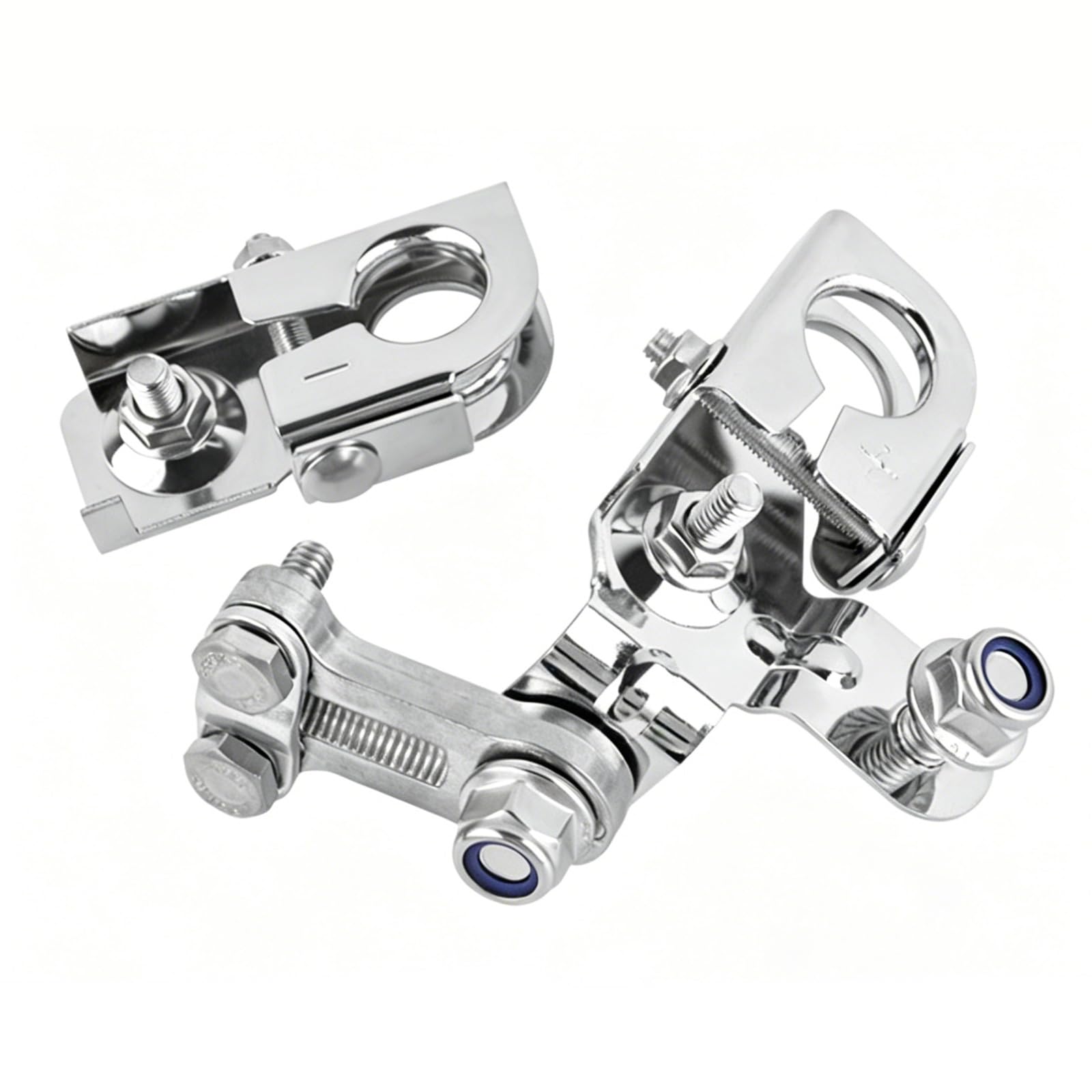 Connettori per batteria moto con rondelle in feltro, morsetti terminali in ottone cromato per batterie superiori auto e camion utilizzare connettori terminali morsetto superiore