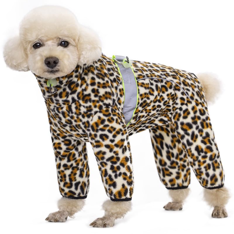 Polar Fleece Dog Coats for Small Medium Dogs, Winter Jacket Sweater Vest Bodysuit, Four-Legged Warm Clothes Pajamas