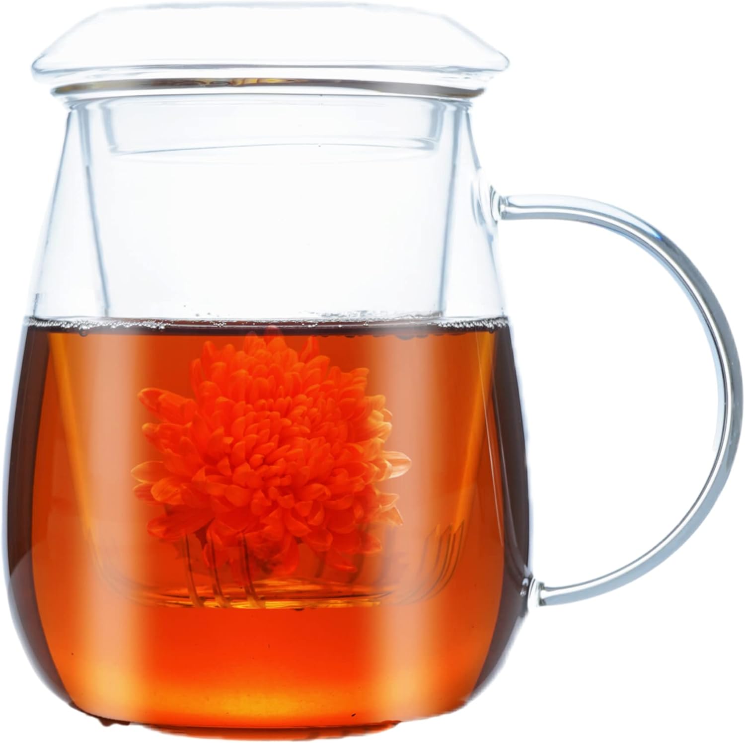 Glass Tea Cup with Infuser and Lid Large 17.6oz/ 520ml