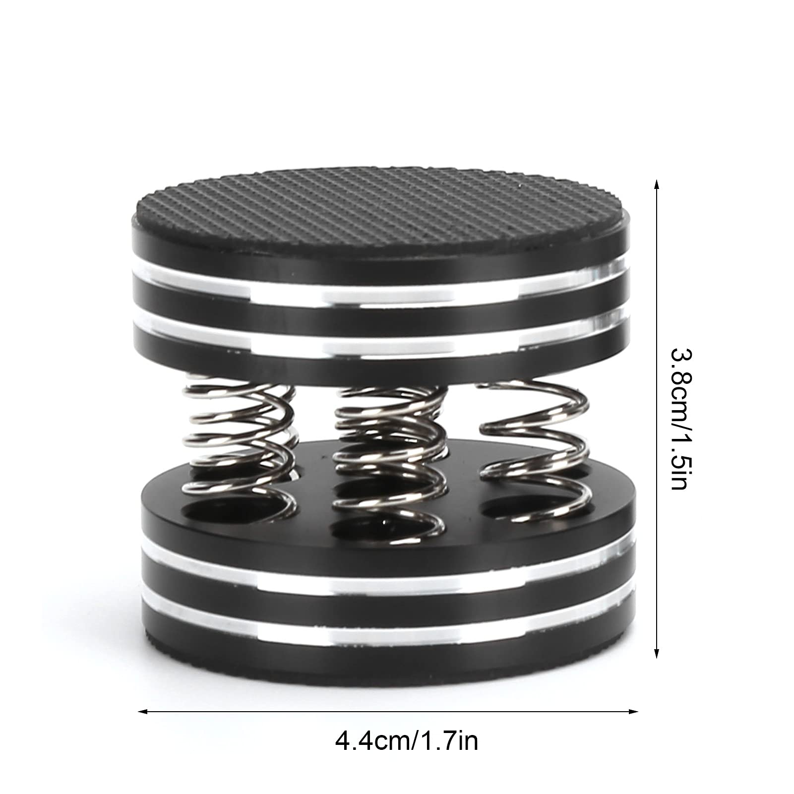 Pieds D'isolation Acoustique, 4 Pièces en Aluminium à Ressort de Haut-parleur Pointes Pieds D'isolation de Plateau Tournant pour Amplificateur/haut-parleur/platine Vinyle/lecteur HiFi(le noir)