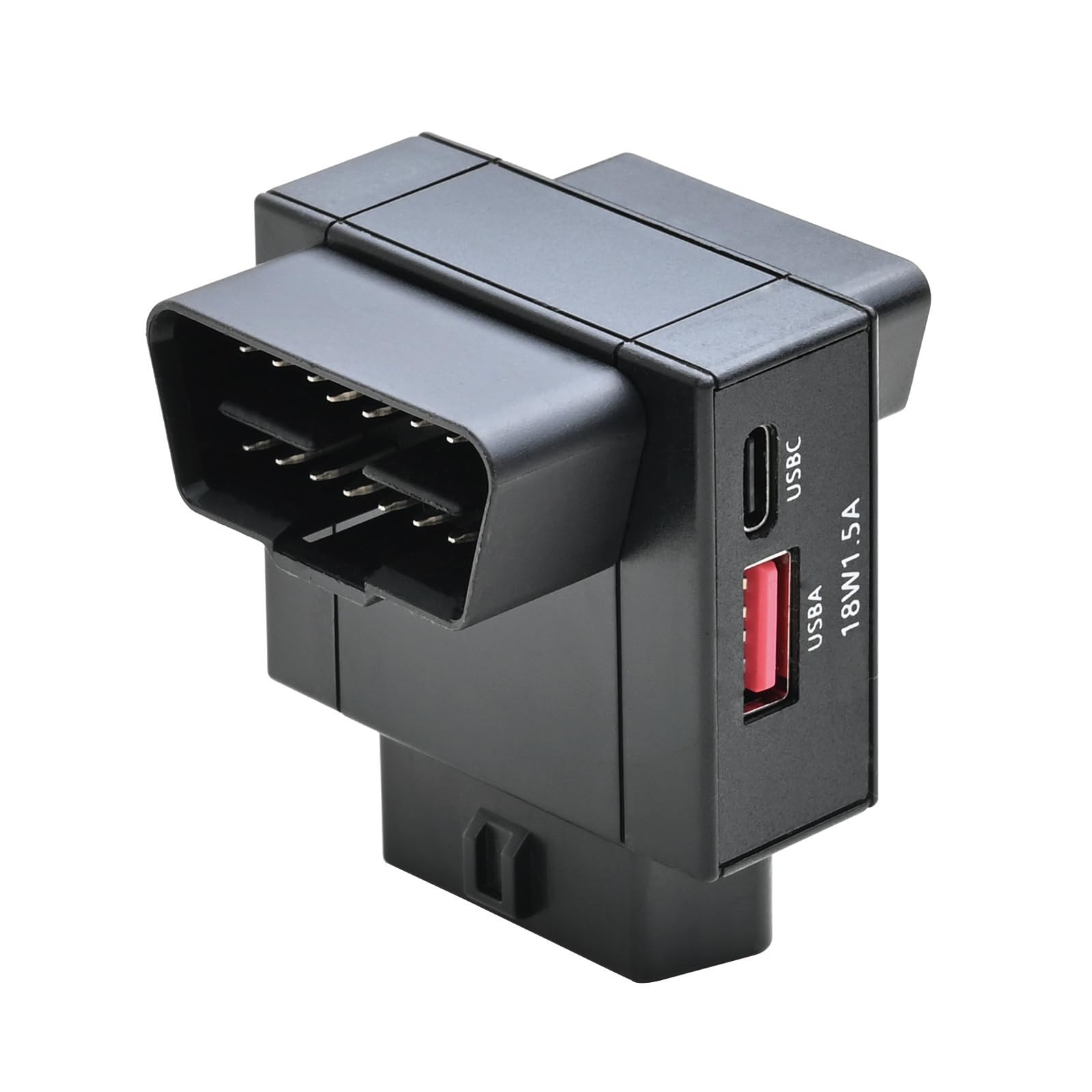 iKKEGOL Adaptateur répartiteur OBD2, OBD II 16 broches 1 mâle vers 2 femelles câble d'extension avec ports de charge USB et USB-C, répartiteur OBD2 Y 2 voies double convertisseur pour diagnostic de
