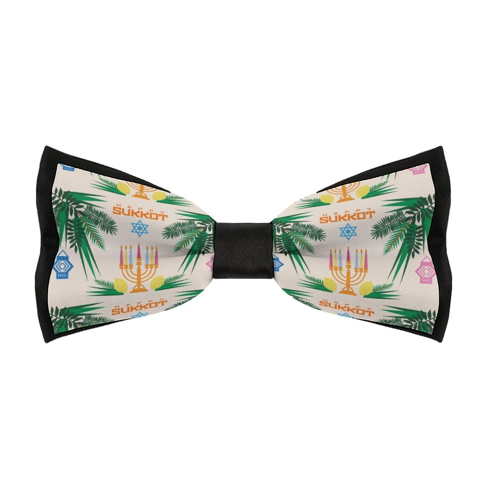JYYAU Happy Sukkot Bow Tie Adjustable Necktie For Men Business Fashion Pre-tied Tie Neckwear Novelty Accessory For Weddings Party Festival