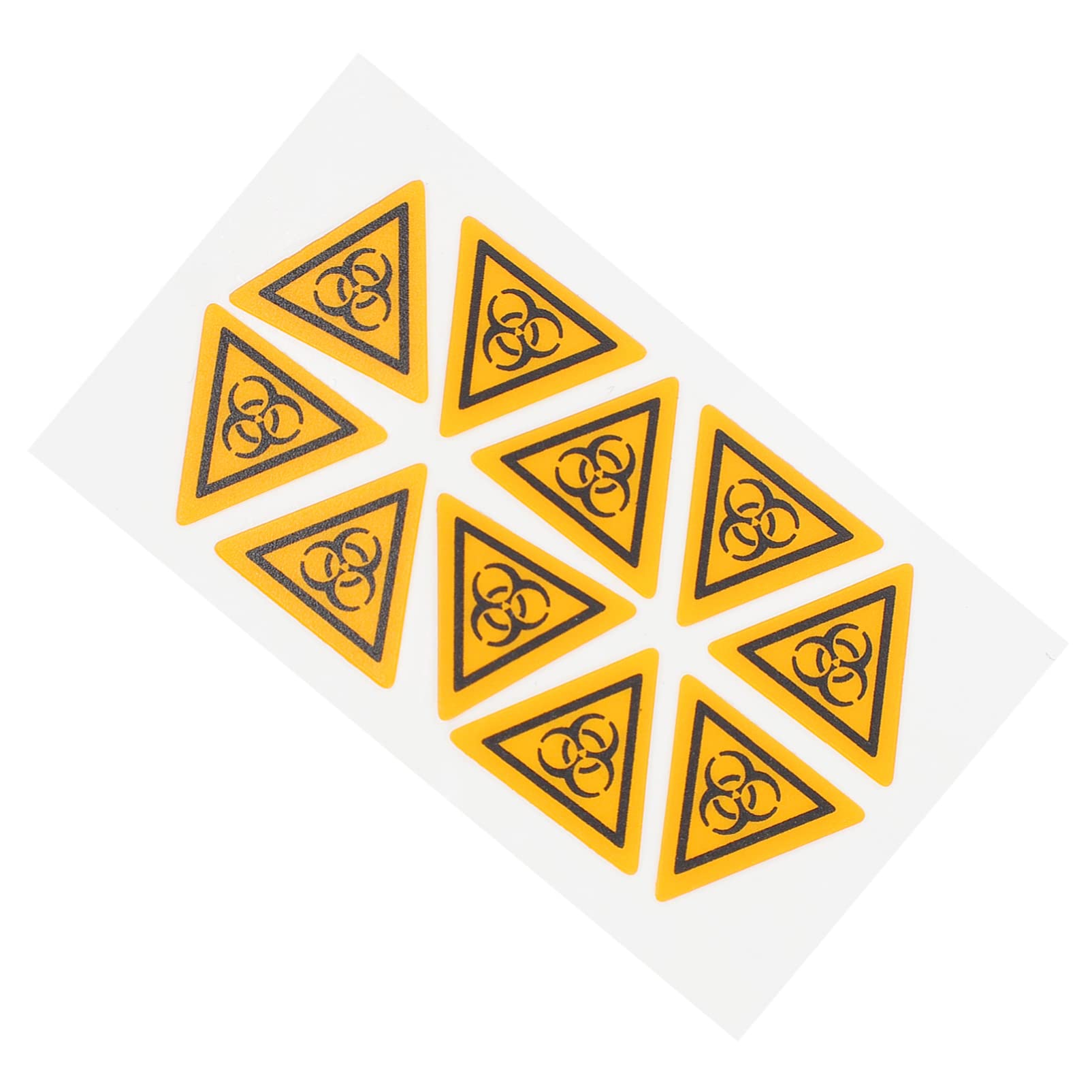 Generic Biohazard Stickers Sign, 10pcs Warning Labels, Coated Paper, Universal Symbol, Self-Adhesive Signs for Labs, Hospitals, and Industrial Use