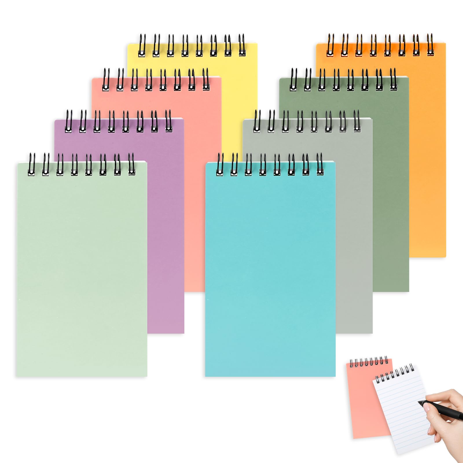 Svalor Mini Notebook,8 Pack Spiral Small Notebooks Pocket Size 12.6cm x 7.6cm,Pocket Notepad for Office School Memo Tactical Steno Pads (Macaron Color Series A) — image 1