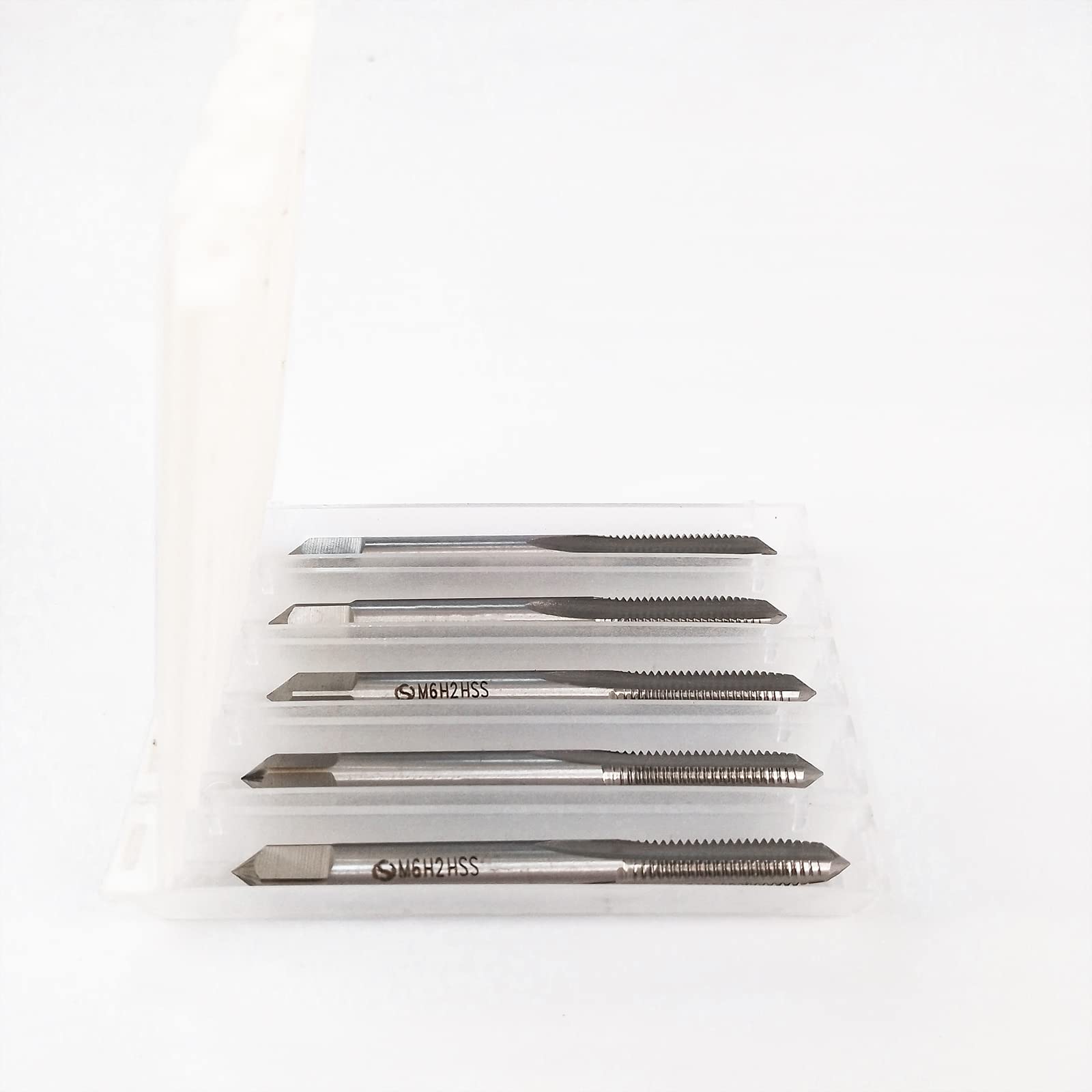 HUAZHICHUN M6×1.0 Metric Hand Tap,Thread Tap Pitch 0.25 Straight Flutes HSS Right Hand Tap (5pcs)