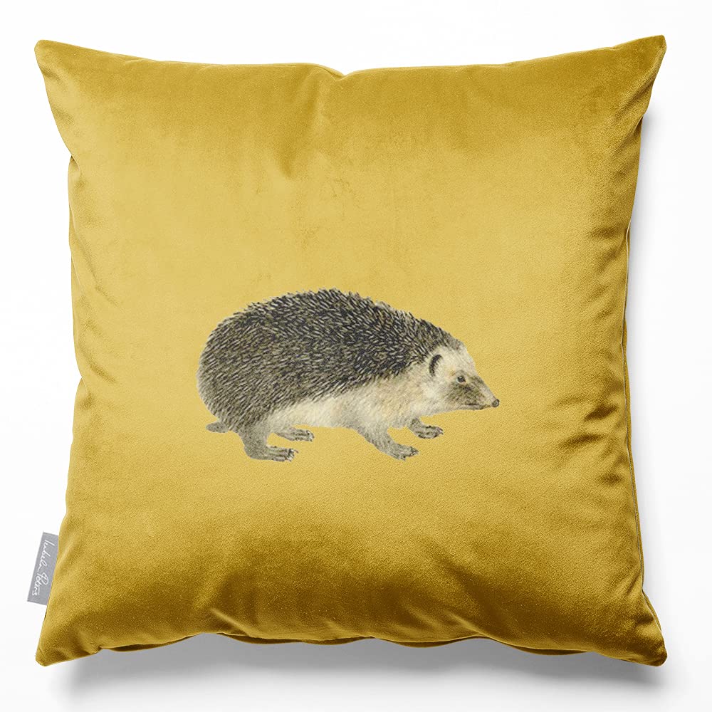 Izabela Peters Hedgehog - Mustard Eco-Friendly Velvet Cushions - Filled, 45 Cm, Chair & Sofa Cushions