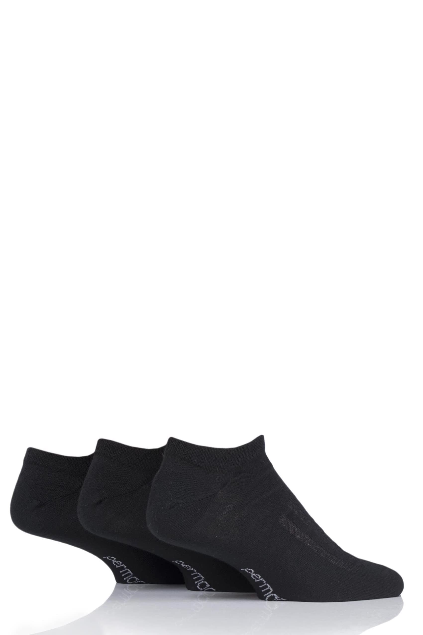 Sockshop Unisex Black Permacool Mens And Ladies Evaporation Cooling Trainer Socks Pack Of 3 - 9-11