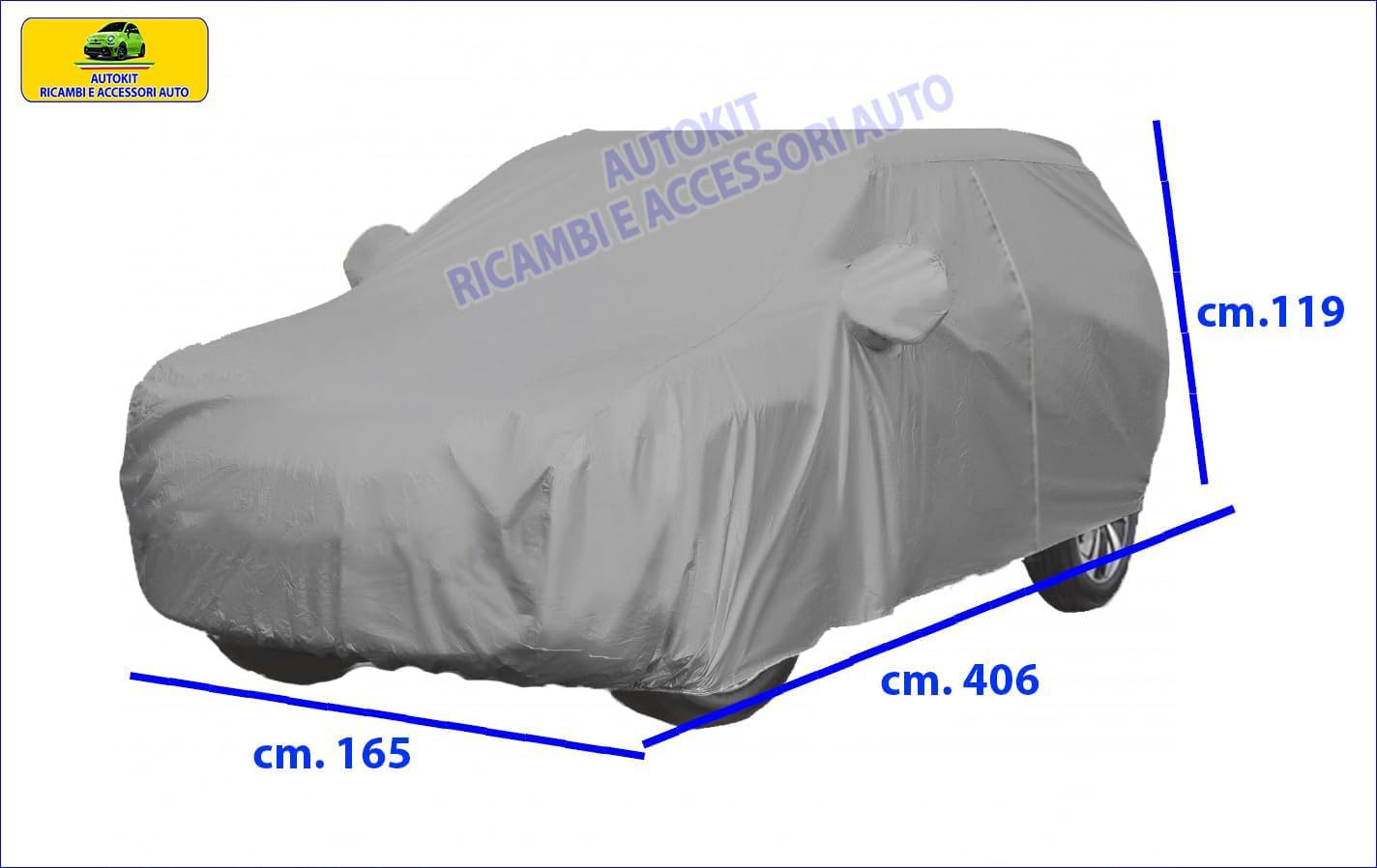 Copriauto Telo Felpato Copri Auto per Panda modello 141 dal 1986 al 2003 adattabile verifica le misure cm. 406 x 165 x H119 copertura impermeabile - 78600