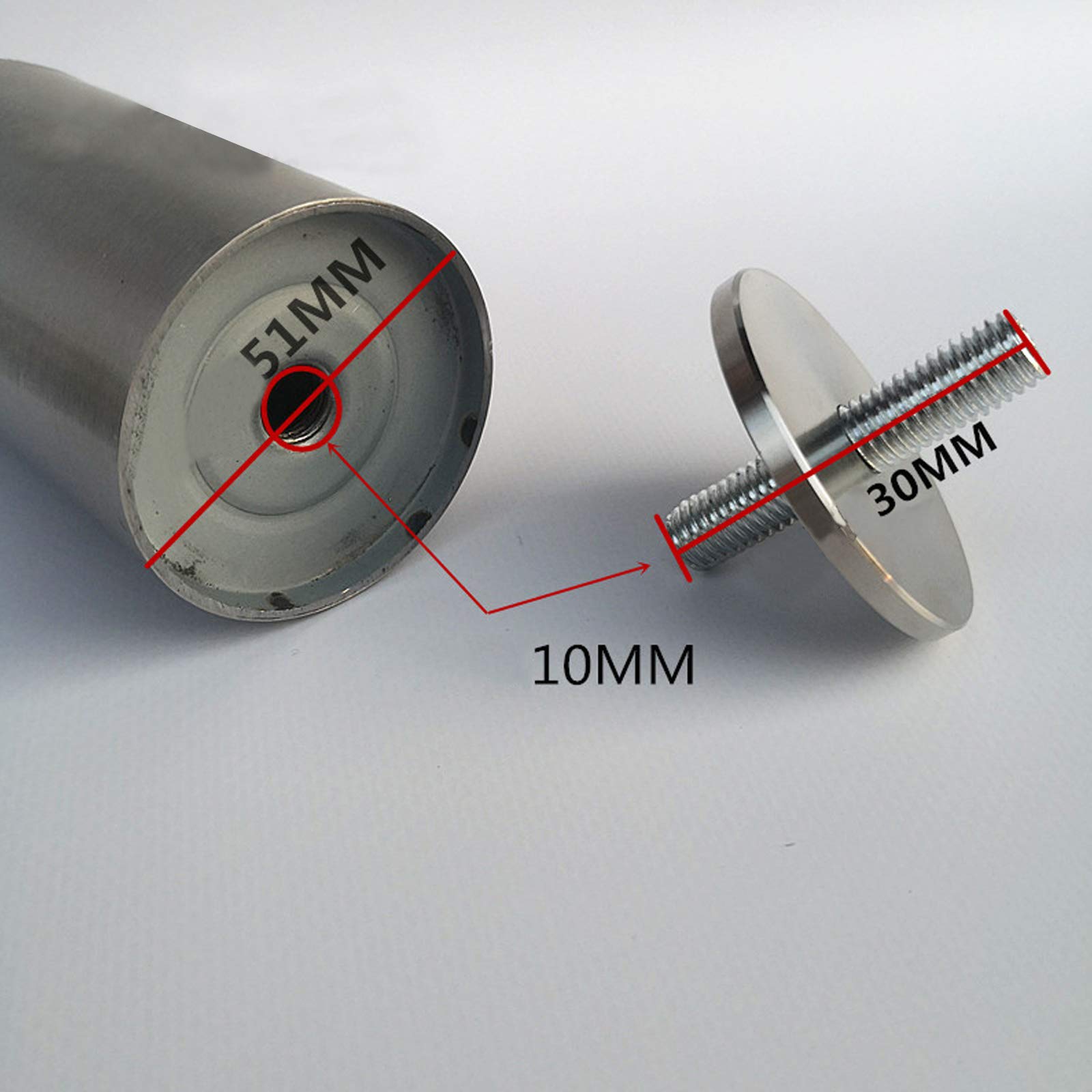 Gambe in pelliccia di acciaio filettate da 22,4 cm, antiscivolo, per divano, letto, cucina, bagno, armadietti, tavoli, gambe e supporto slish