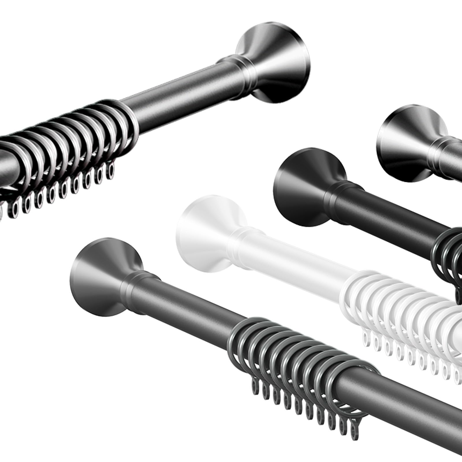 GLDYTVF Adjustable Tension Rod 40500cm No Drill Curtain Rod for Shower Window Closet & Kitchen SUS MaterialDesign Perfect for Home nization.