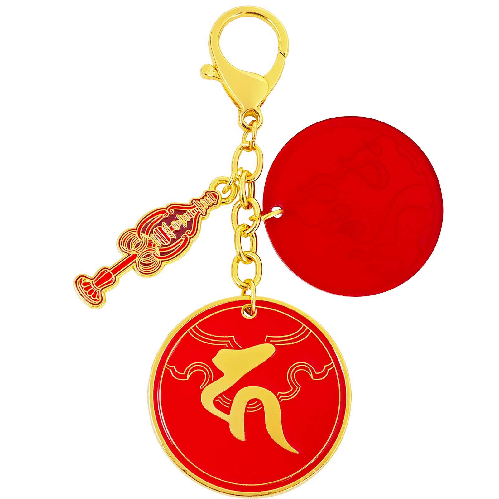 Fengshuibringluck Unisex Red Feng Shui Ksiddigarbha Fireball Amulet Keychain Resisting Disasters Good Luck Keychain