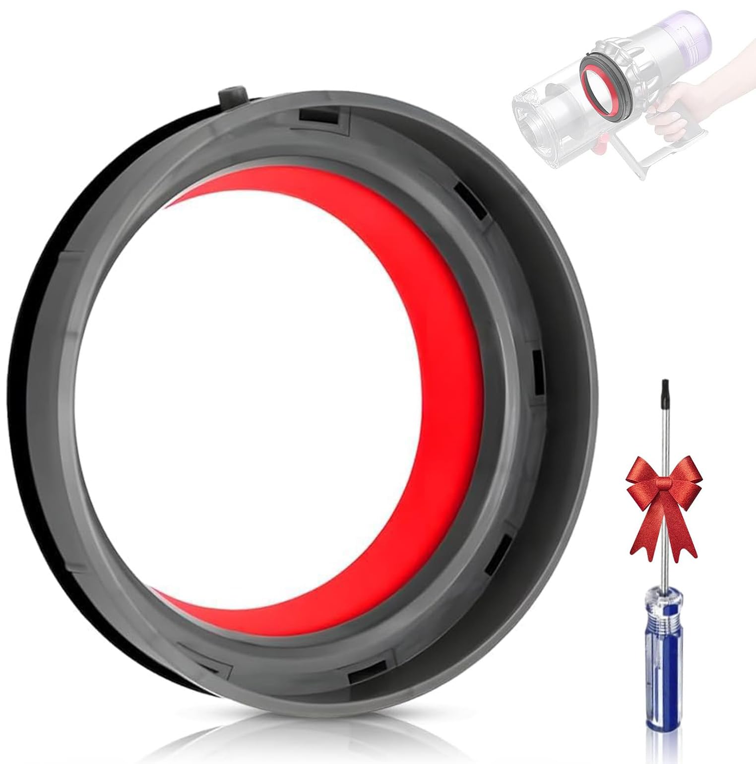 ACCTDLF Dust Bin Top Fixed Sealing Ring Compatible with Dyson V11 V15 SV14 SV15 SV22 Vacuum Cleaner Canister Replacement Parts with T8 Screwdriver,Dirt Cup Replacement Parts Repair Accessories