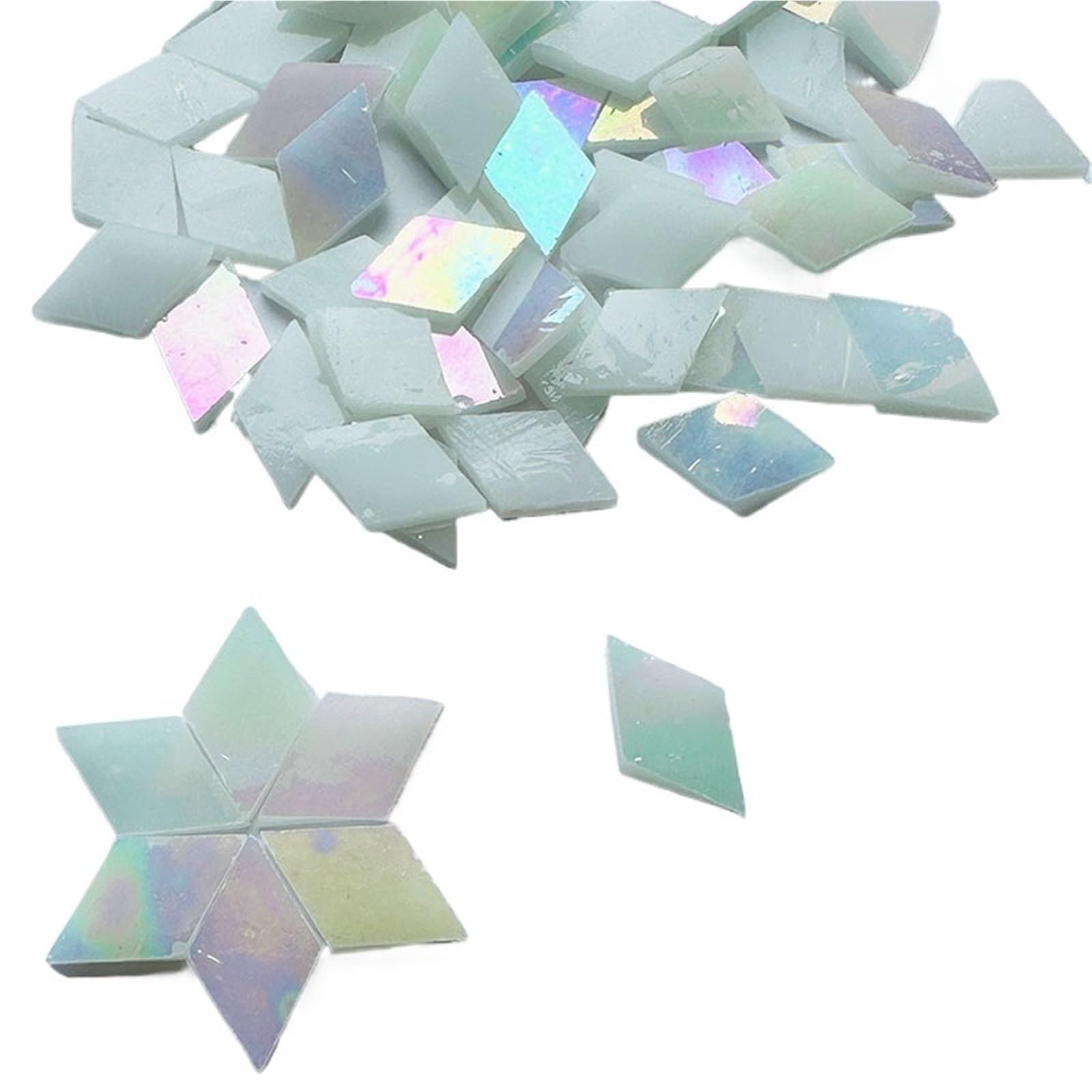 Vaeltor Color 3 150G Clear Glass Mosaic Tiles Multi Color For Diy Craft Home Wall Art