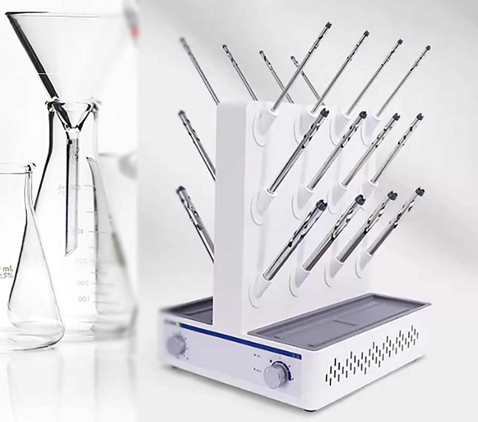 Lab Electric Drying Rack, Test Tube Bottle Drying Machine with Duct, RT~85? Outlet Wind Temperature, 0~1h Timing, Cleaning Equipment, for Glass Test Tubes and Beakers