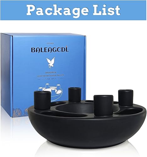 Miniatura 8 de Portavelas de cerámica con corona de Adviento con 4 asientos cónicos, soporte de vela negro para vacaciones, moderno, hogar, fiesta, cocina, isla,