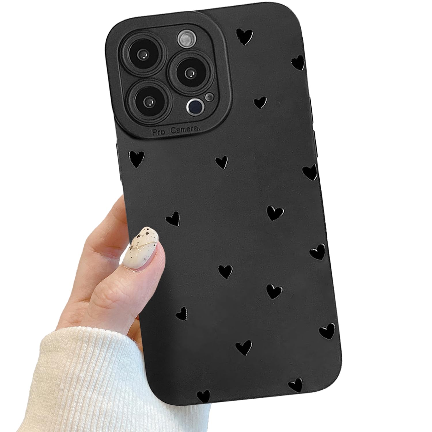 ajew iPhone14 / black 【PVC heart】 Amazon.com: Compatible for iPhone 14 Pro Max Case, Black